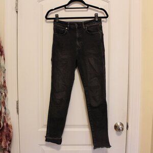 Free People Raw Hem Grey Skinny Jeans